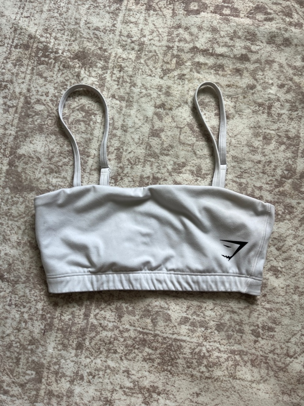 Gymshark White Strappy Bralette with Black Logo